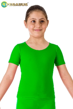 MAGLIETTA DANZA LYCRA MEZZA MANICA VERDE BAMBINA